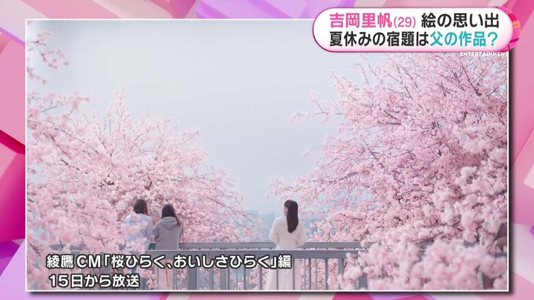 「綾鷹 桜デザインボトル」の新CM「桜ひらく、おいしさひらく」篇の一場面
