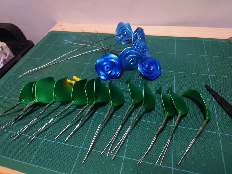 「祝福の花」制作途中