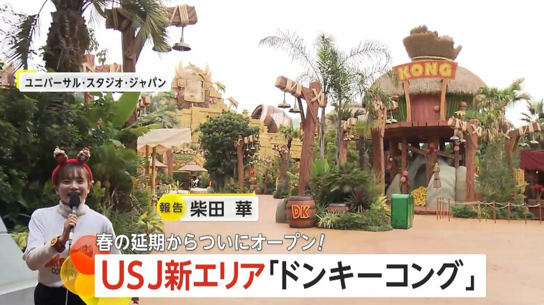 ドンキーコングたちが暮らすジャングルの世界が広がる新エリア