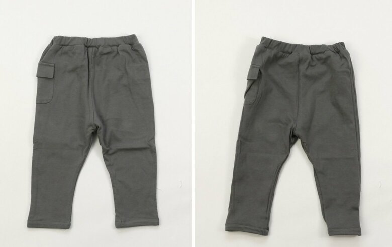 画像左の状態から、生地を裏返したのが写真右。