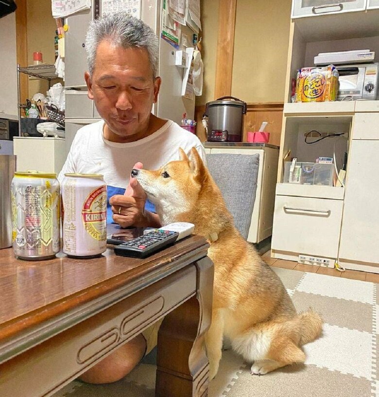 仲良しなお父さんとむぎちゃん