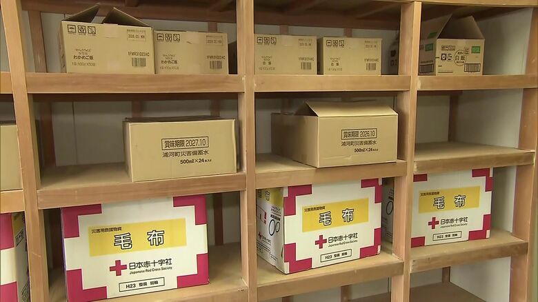 中学校の備蓄庫