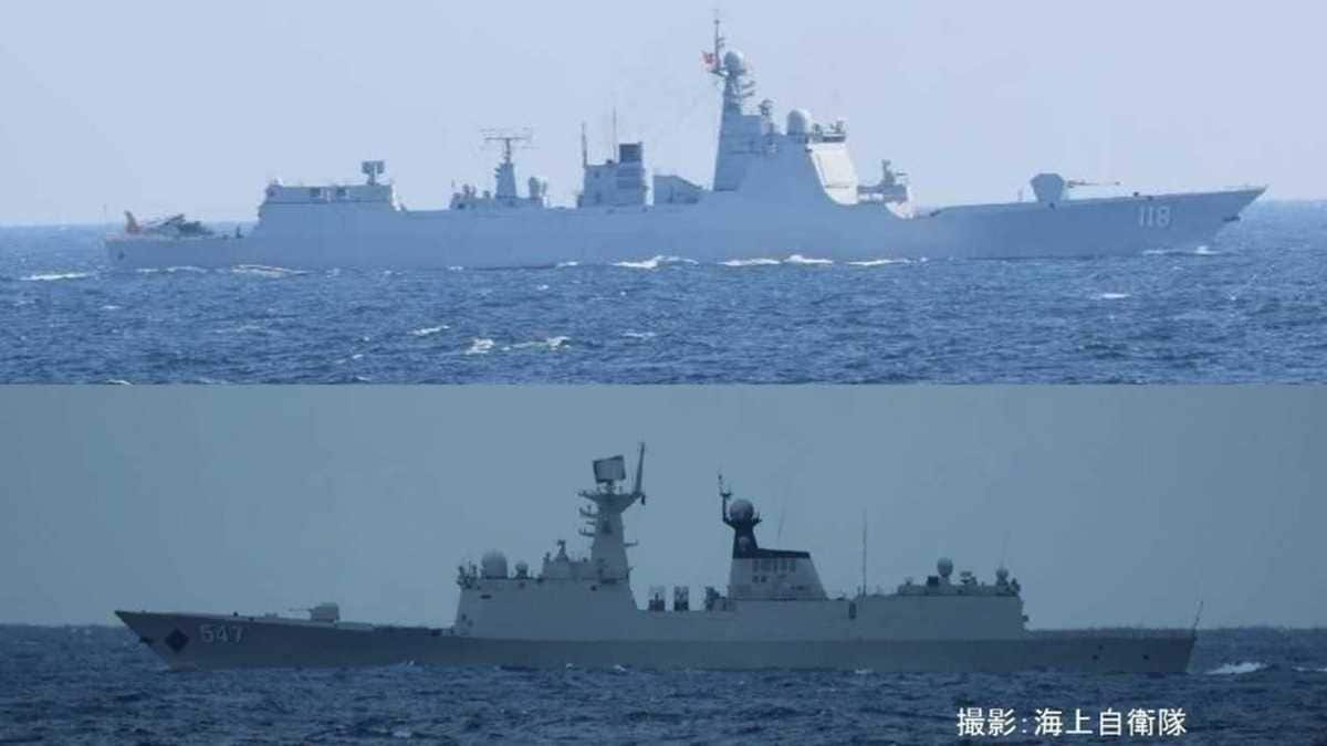 射程540km対艦ミサイル搭載可能な 中国版イージス など中国艦3隻が対馬海峡を通過