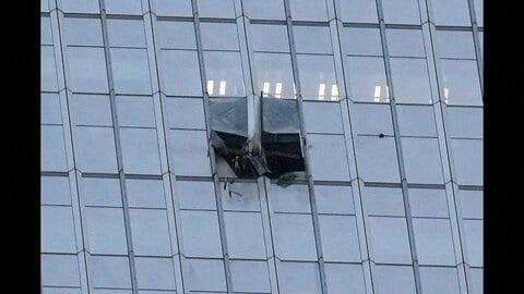 北京中心部の108階建て高層ビルに小型機衝突か　SNS画像など削除　現地当局の発表なし