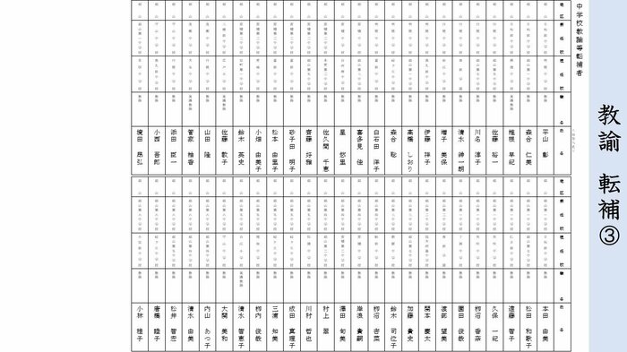 《転任》中学校・教諭(3)郡山