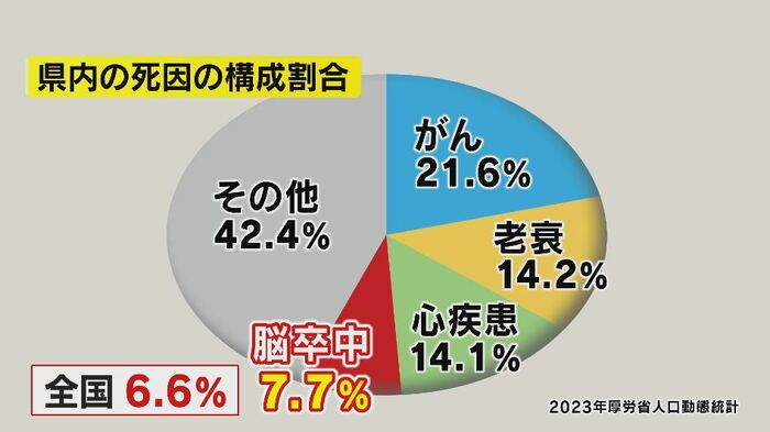 長野県内の死因の構成割合(2023年厚労省人口動態統計)