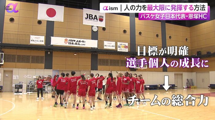 円陣を組み、拳を上げるバスケットボール女子日本代表