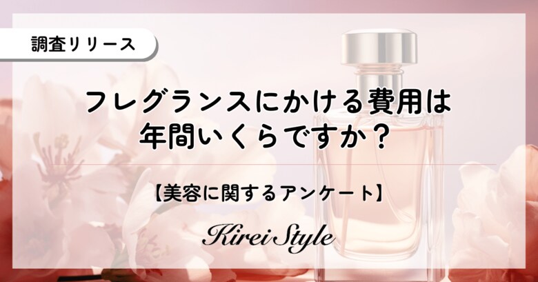 フレグランスにかける費用は年間いくら？「3万円以上」が最も多いのは意外にも20代！学生でも「憧れの一本」には投資を惜しまない結果に