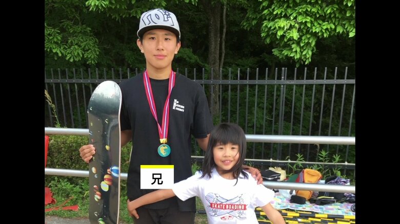 莉奈さんの兄と小さい頃の莉奈さんの写真