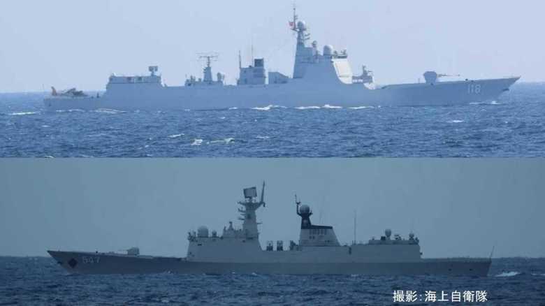 射程540km対艦ミサイル搭載可能な「中国版イージス」など中国艦3隻が対馬海峡を通過