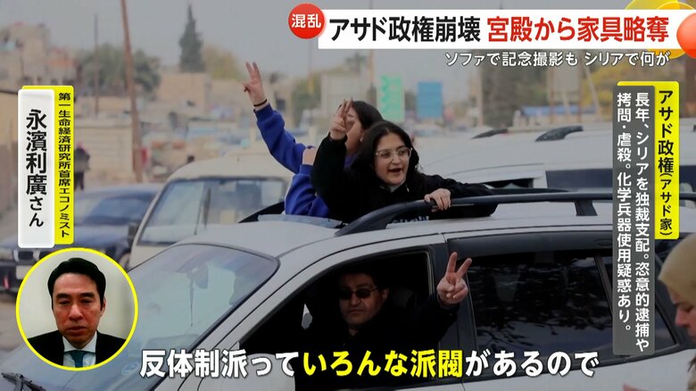 車から身を乗り出して、ピースサインをする市民