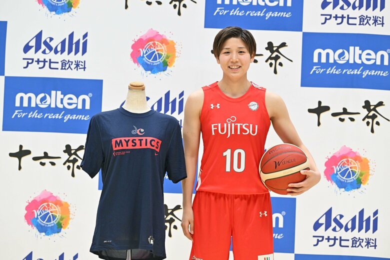 WNBAワシントン・ミスティクスとの契約を発表した町田瑠唯選手（3月5日、記者会見より）
