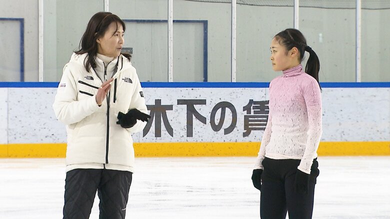濱田コーチから指導を受ける島田（2月上旬）