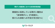 積極的に採用している障がい種別は「身体障がい」が5割超え、受け入れ体制への不安が浮き彫りに