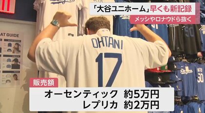 大谷翔平 ドジャースで早くも“記録更新”！新ユニフォームが過去最高の