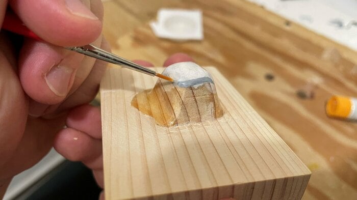 溶けかけの氷の制作途中