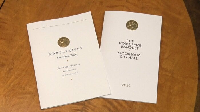 お店に置いてあったノーベル晩餐会のメニュー表