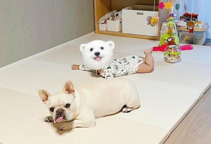 おそろいポーズ?のふたり