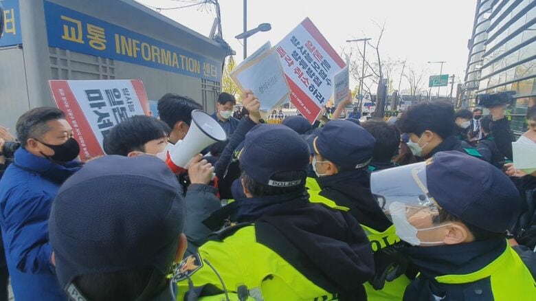 処理水問題で「反日無罪」？韓国が日本大使館前の違法占拠・条約違反を放置｜FNNプライムオンライン