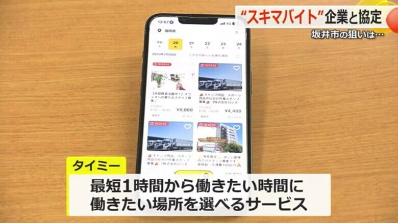 “スキマ時間バイト”の「タイミー」が坂井市と包括連携協定 地域の人材不足に新たな一手 福井県内初|FNNプライムオンライン