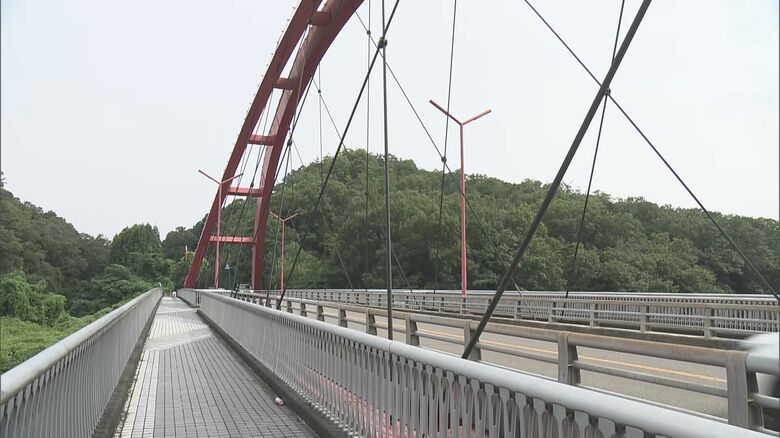 入鹿大橋から親族へ電話した田中容疑者(愛知県犬山市)
