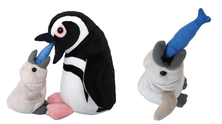 ペンギンの親子がエサを受け渡しする様子を再現した「ごはんちょうだい!」