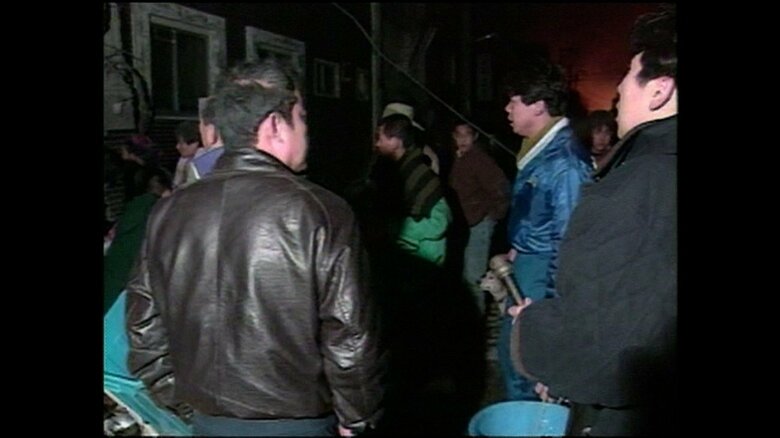 被災者に話を聞く様子