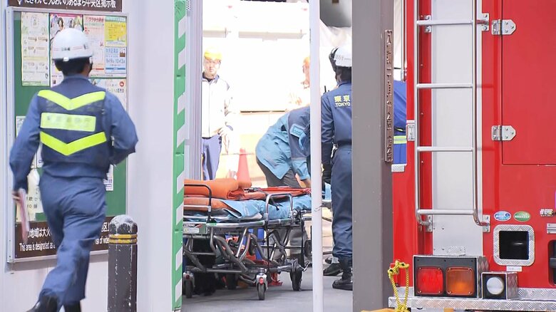 事故があった現場（東京・中央区　19日午前）