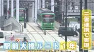 【広島電鉄】駅前大橋ルート開業１年 演奏でお祝い　広島駅の利用人数、月平均１１９％増加　外国人利用も