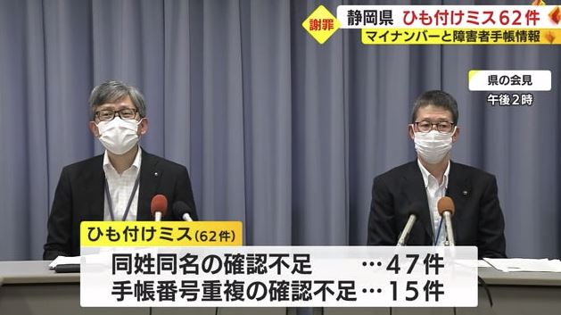 ひも付けミスについての静岡県の会見(6月20日)