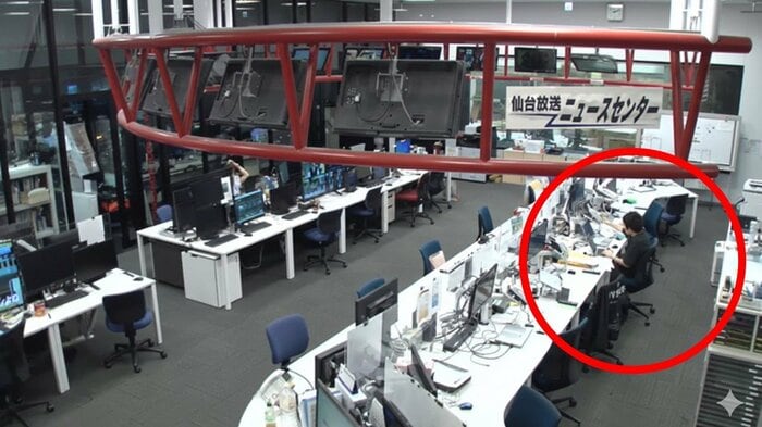 仙台放送報道フロアにかかってきた1本の電話 自動音声によるガイダンスが流れた