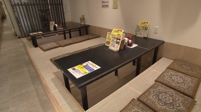 新たに配置された掘りごたつ