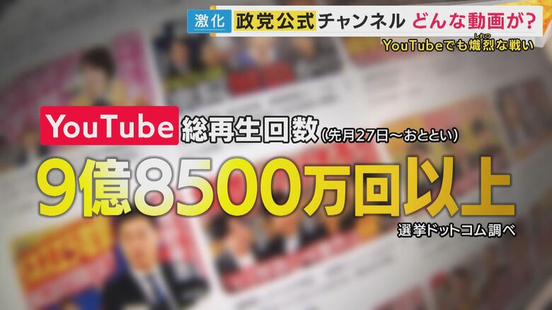 “第三者”の作成が8割以上を占める『選挙動画』　再生数上位のYouTubeを分析　“再生数稼ぎ”の大量投稿背景も【衆院選】｜FNNプライムオンライン