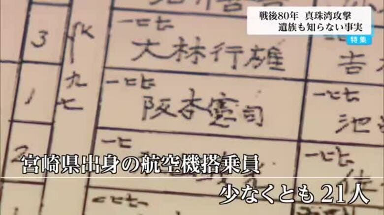 真珠湾攻撃に加わった宮崎県出身者は少なくとも21人　遺族も知らない事実｜FNNプライムオンライン