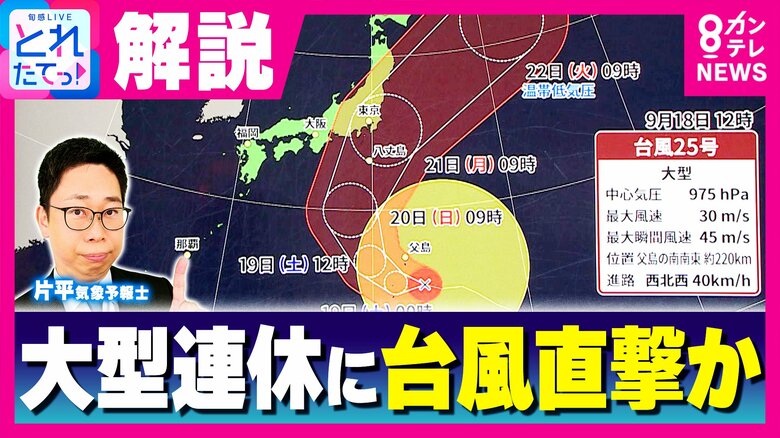 【解説】台風25号がシルバーウィークに“暴風域”を伴ったまま関東直撃か 20~21日に接近の見通し 警報級大雨と暴風に警戒 近畿地方は暑さ対策を 連休後半は西日本でお出かけ日和も『海』に注意|FNNプライムオンライン