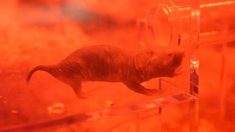 実際のハダカデバネズミ　提供:AQUARUMU×ART átoa