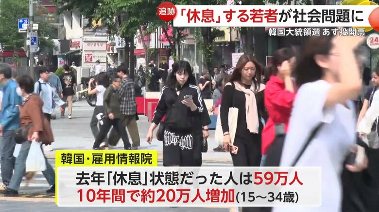 “休息”状態だった人は10万人で約20万人増加しているという（15〜34歳）