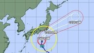 【台風情報】大型で強い台風25号の進路予想　21日午前0時には日本の南にあって中心気圧970ヘクトパスカル　22日午前0時には千葉県銚子市の東約110キロに達する予想