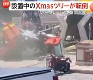 巨大クリスマスツリーが転倒…サンタ姿の作業員は危機一髪　「景色を見たかった」15歳少年を地上36階のクレーンから無事保護