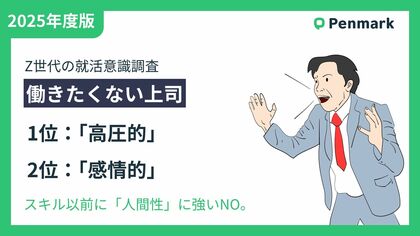 【Z世代若手社員の意識調査】“働きたくない上司”、1位「高圧的」、2位「感情的」。スキル以前に「人間性」に強いNO。