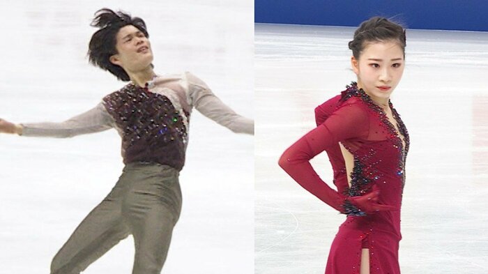 シングルで出場した西山真瑚(2022年全日本)田中梓沙(2021年全日本)