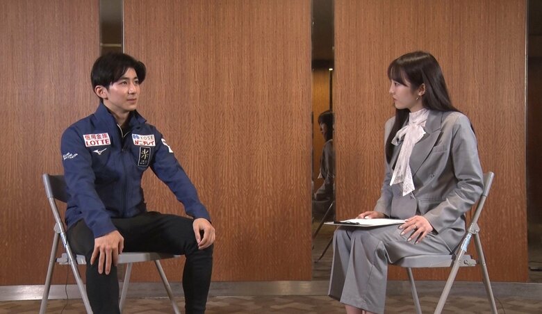 一夜明けて、本田真凜のインタビューにも応じた中村