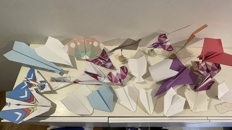 山田機長が折った紙飛行機（画像提供：Peach）