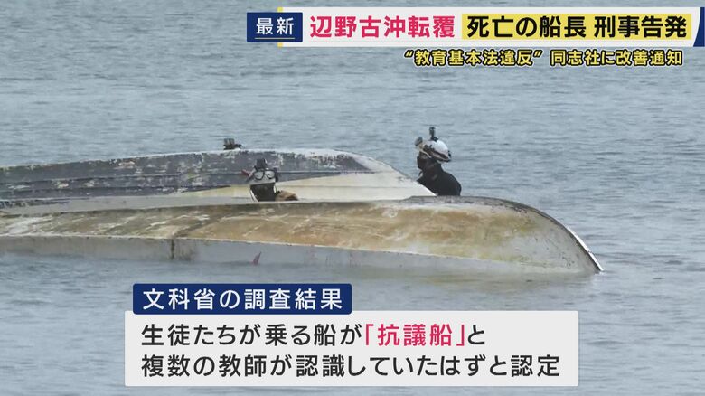 転覆した船