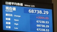 日経平均株価の上げ幅が一時2000円超え　初の6万8000円台に
