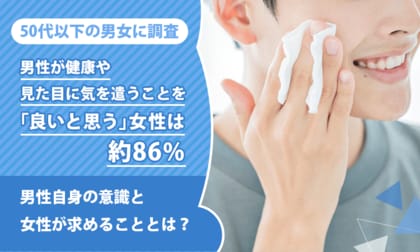 【50代以下の男女に調査】男性が健康や見た目に気を遣うことを「良いと思う」女性は約86％。男性自身の意識と女性が求めることとは？