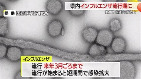 前週比4倍以上・インフルエンザ“急増”で3週早く流行期入り　ワクチン・マスクなど予防徹底を　山形