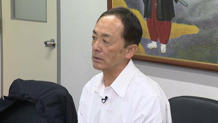 9月15日、仙台放送のインタビューに答える川崎町の小山修作町長