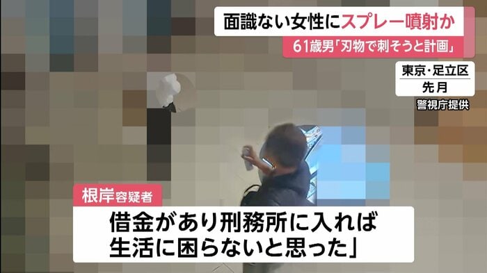 根岸容疑者は「動けなくなったところを刃物で刺そうと計画していた」と容疑を認める