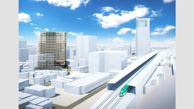 旧寿泉堂病院跡地にはクリニックやマンションが入る地上21階建ての複合施設を建設中